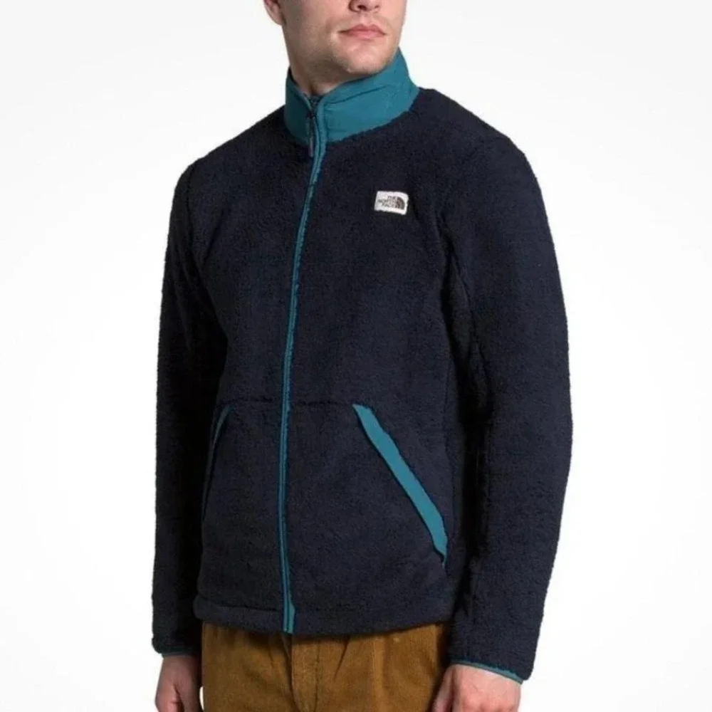 North Face Mens Campshire Fleece Full Zip Jacket Navy‎ Blue XL